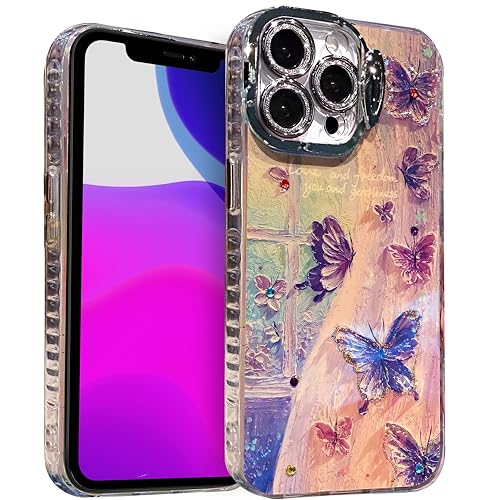 Coque pour iPhone 13 Pro à paillettes fleurs pour sublimer votre style