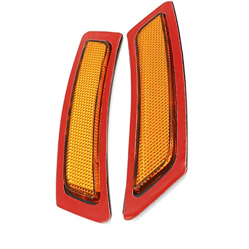 Image of 2pcs Compatible with BMW F10 5 Series 2011-2016 Front Side Marke Fender Bumper Reflector (Amber)