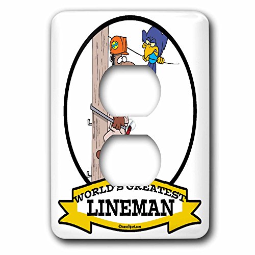 Plaque de 2 prises Lineman Dessin anime multicolore cache prise mural 3dRose LSP_103318_6 - 3