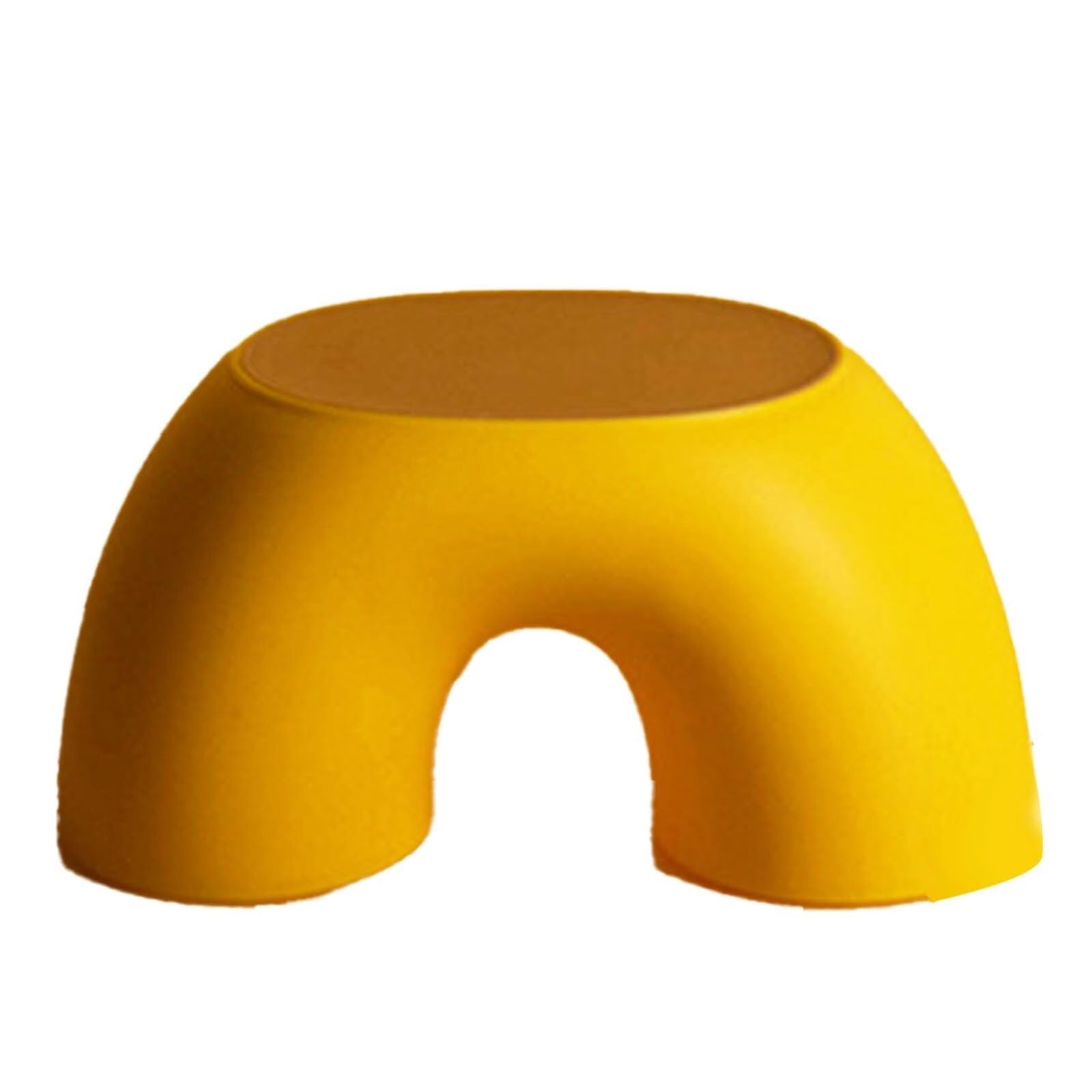 Step Stools Plastic Ring Step Stool with Resistant Base Multifunctional Footstool for Living Roome Shoe Changing with Ergonomic Design Ladders(Yellow)