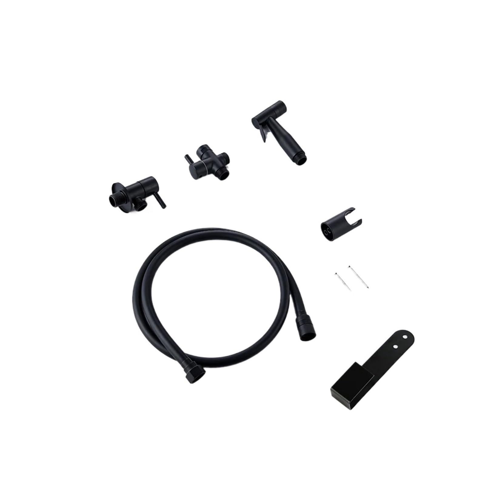 Kit de rociador de bidé de Mano de latón Macizo para Inodoro con Manguera y Soporte para Grifo de baño de Pared (Juego B)