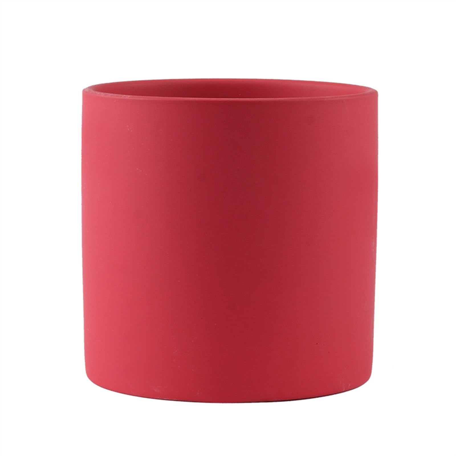 L8p2B5s7 Garden Pots Plant PotsSimple Colorful CeramicFlower Pots Succulent Garden DecorationPlanters Solid Color Home DecorDecorative(Red,18x18x18cm)