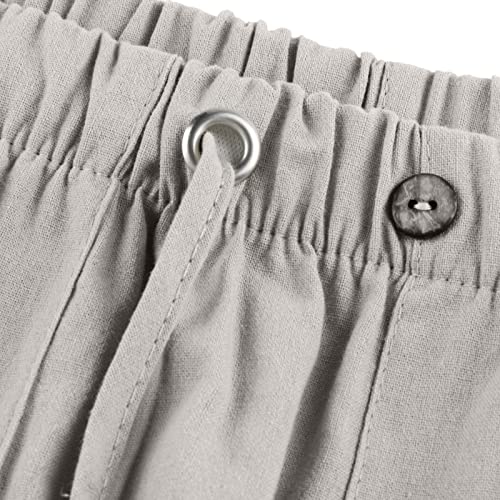 Cdiecer Mens Summer Pants Casual Beachwear Big and Tall Linen Pants Lightweight Pants Drawstring Pants with Pockets4