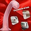 Jixaxe Extra Langer Snake Dildo Schlangenwaagen Analdildo Realistischer Silikon Tierdildo mit Saugfuß Analplug Buttplug Anus Dilatator G-Punkt Prostata Stimulation Sexspielzeug Frauen Männer (Rot M) #5