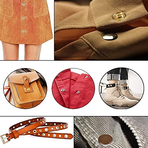 image for 24 Sets Heavy Duty Leather Snap Fasteners Kit, BetterJonny 17mm Metal 