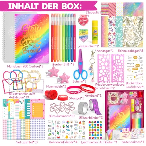 Tagebuch Teenager Mädchen Geschenke, Journal Set Mädchen 8+ Jahre (2 Pack) – Ansicht 3