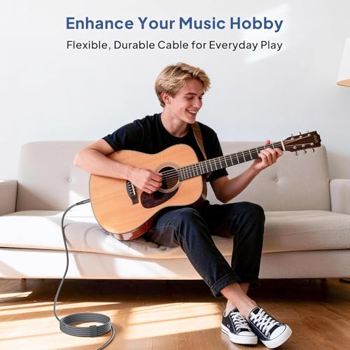 Image of Elebase 1 /4 Inch TRS Instrument Cable 6.6ft 2-Pack,Straight 6.35mm Male Jack Stereo Audio Interconnect Cord,6.35 mm Balanced Line for Electric Guitar,Bass,Keyboard,Amplifier,Amp,Speaker,Equalizer