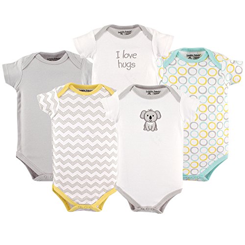 Image of Luvable Friends Baby Unisex Long Sleeve Bodysuits, 5-Pack