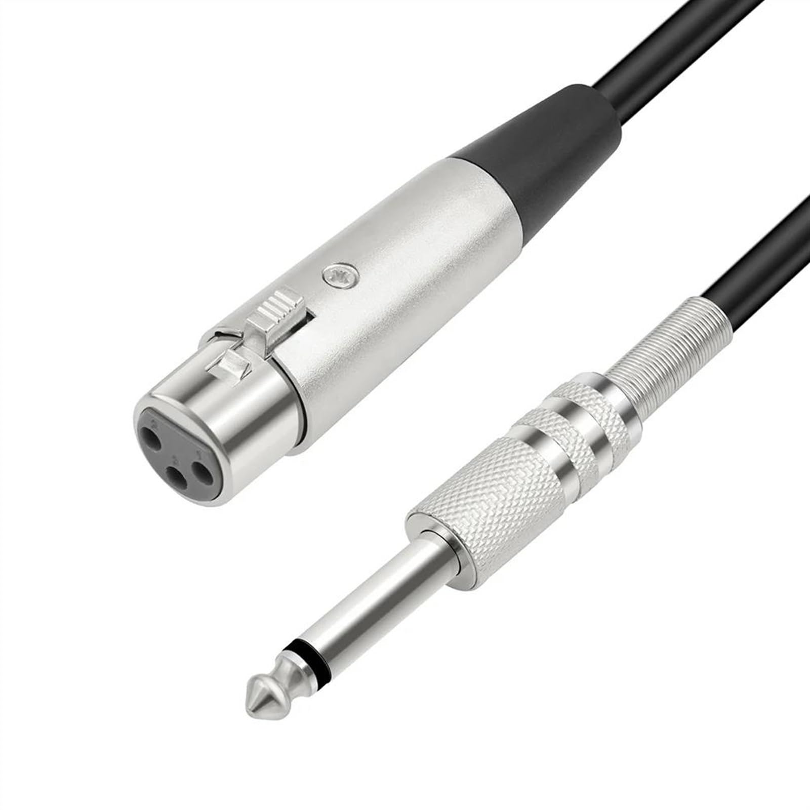 Pro Audio kabel Kabel Mikrofonowy Żeński Do 1/4 (6,35 Mm) TS Mono Jack Niesymetryczny Kabel Mikrofonowy Do Głośnika, Wzmacniacza Gitarowego, Miksera(5m)