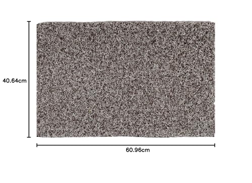 Image of Kuber Industries Double Shade Thread Rubber Anti Slip Door Mat (Brown, White, Standard, 16 inch x24'') - CTKTC039955