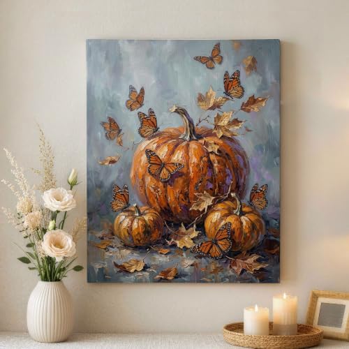 Lienzo decorativo naranja de otoño para cuadros de sala de estar