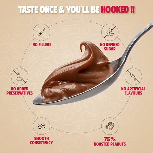 Image of DC Doctors Choice High Protein Peanut Butter, Only Nuts, Dark Chocolate Flavour, Gluten-Free, Zero Trans Fat, Vegan, Chocolate Fudge Creamy (750 g) (Pack of 1)