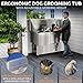 KANIS Professional Dog Washing Station - 304 Stainless Steel Pet Wash Sink & Grooming Bathtub w/Shower, Floor Grates and Storage for Large, Medium & Small Pets (61
