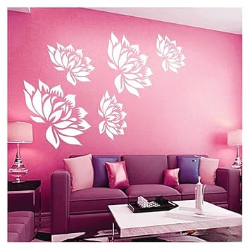 Kayra Decor Lotus Flower Design Stencils for Wall Painting - Pack of 1, 16 inch x 24 inch (KHSNT117)
