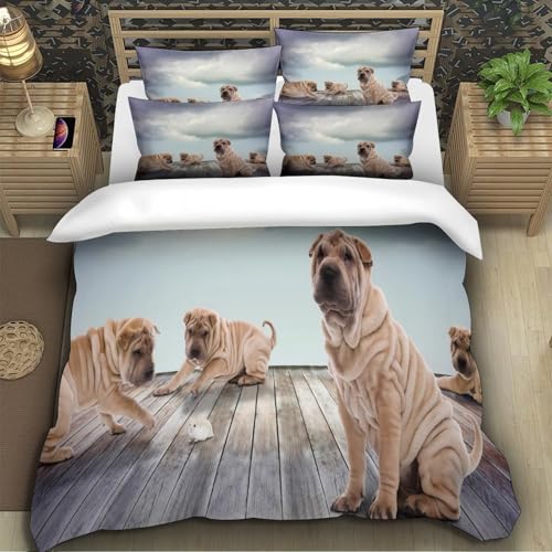 Housse de Couette Mouettes Parure de Lit 3D Océan Respirante 220x240 - 5