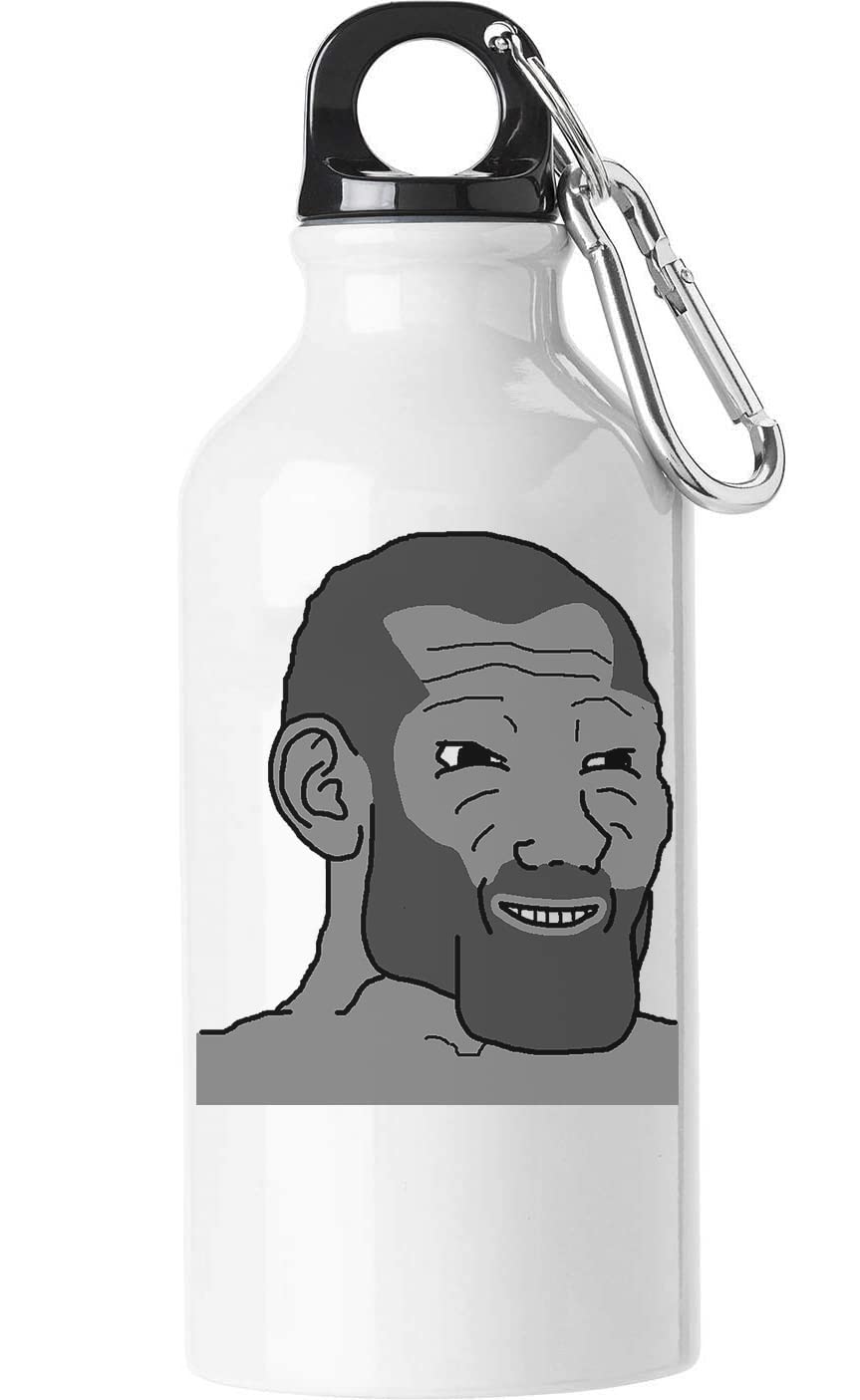 Wojak Feels Guy Giga Chad Meme Tourist Water Bottle White, White, 500 ml,  white : Amazon.com.be: Sports & Outdoors