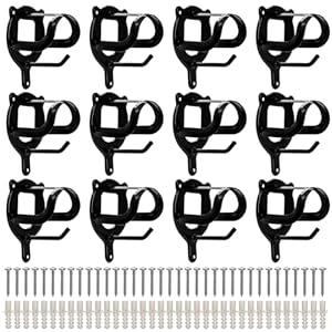 12 Counts Horse Bridle Rack, Metal Bridle Hooks Bracket, Bridle Holder Wall Mount with Tubes and Screw, Horse Tack Harness Storage Halter Hanger for Tack Room Horse Barn Supplies