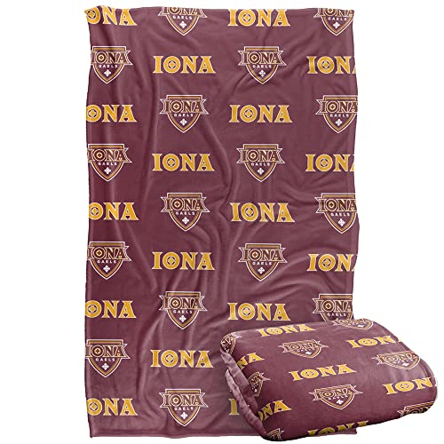 Iona College Blanket, 36"x58" Logo Pattern, Silky Touch Super Soft Throw Blanket