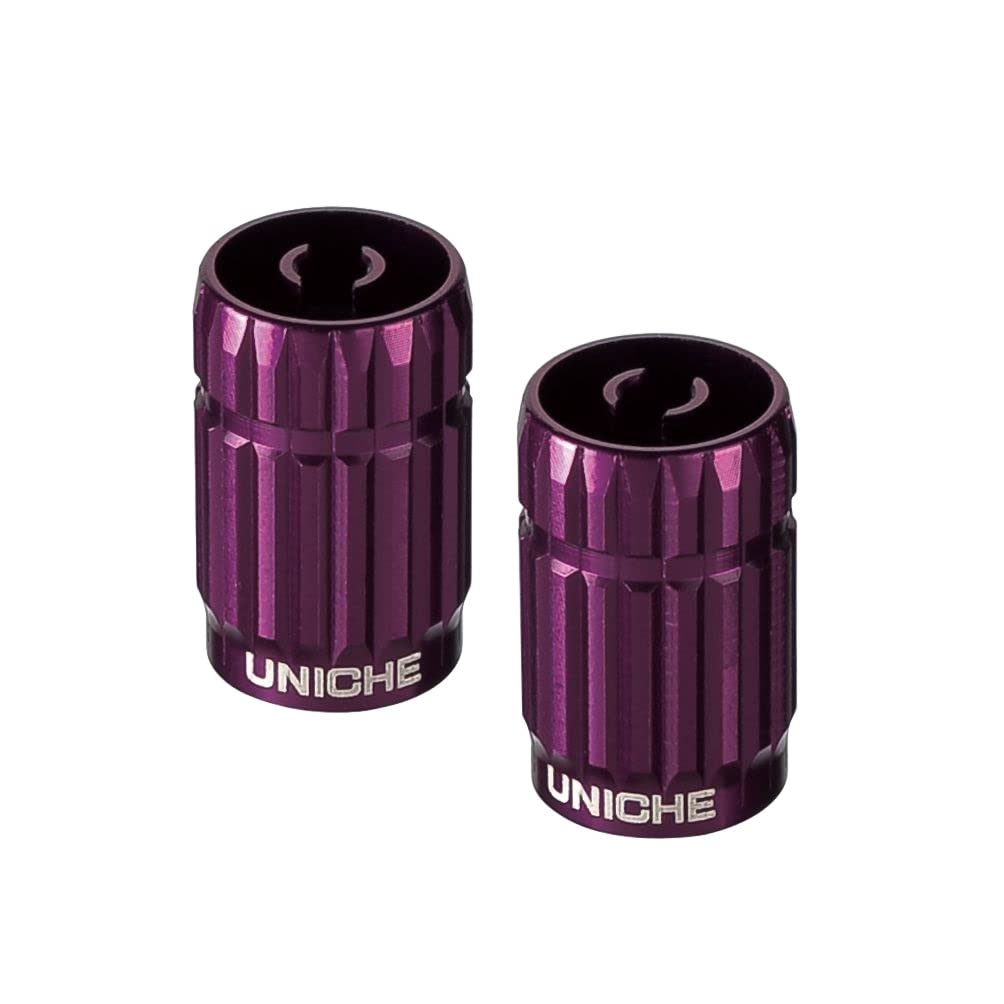 UNICHE Tyre Valve Stem Cap with Core Removal Function - 2 Pack [Purple]