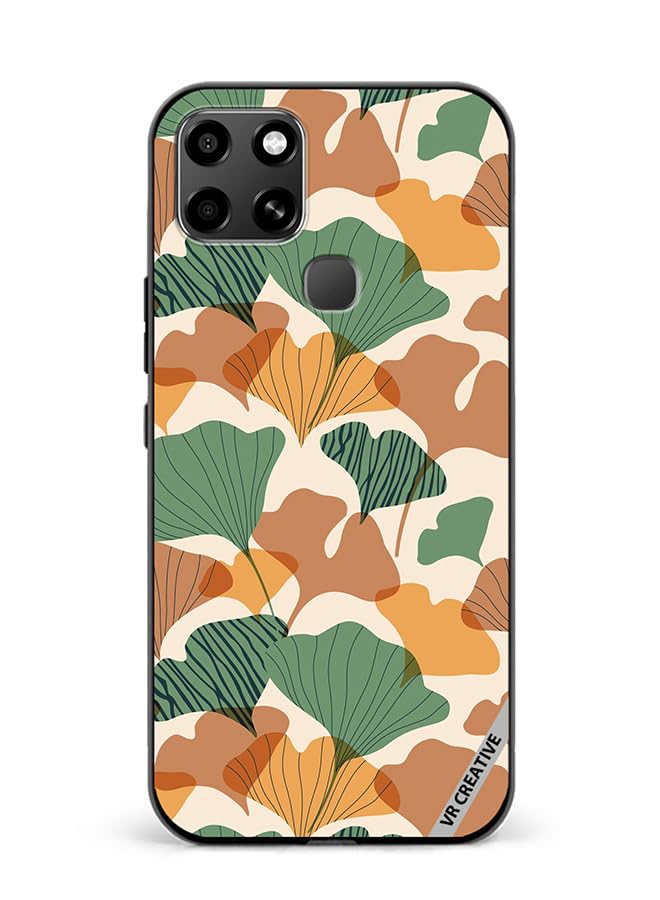 VR Creative Protective Case Cover For Infinix Smart 6 Autumn Gingko Leaves Silhouettes Design Multicolour