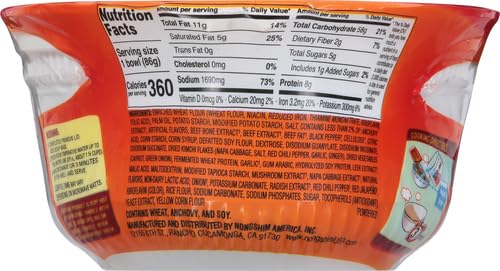 Image of Nongshim Ramen Noodles, Gourmet Instant Ramen bowl, Premium Microwavable Noodle Soup, Kimchi, 3.03 Ounce (Pack of 2)