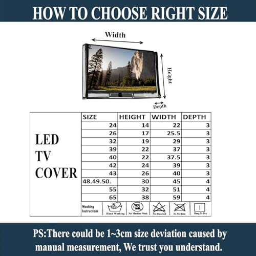 Image of Waterproof TV Cover for 50-inch LED /LCD Television, Outdoor Protection with Two-Way Zipper