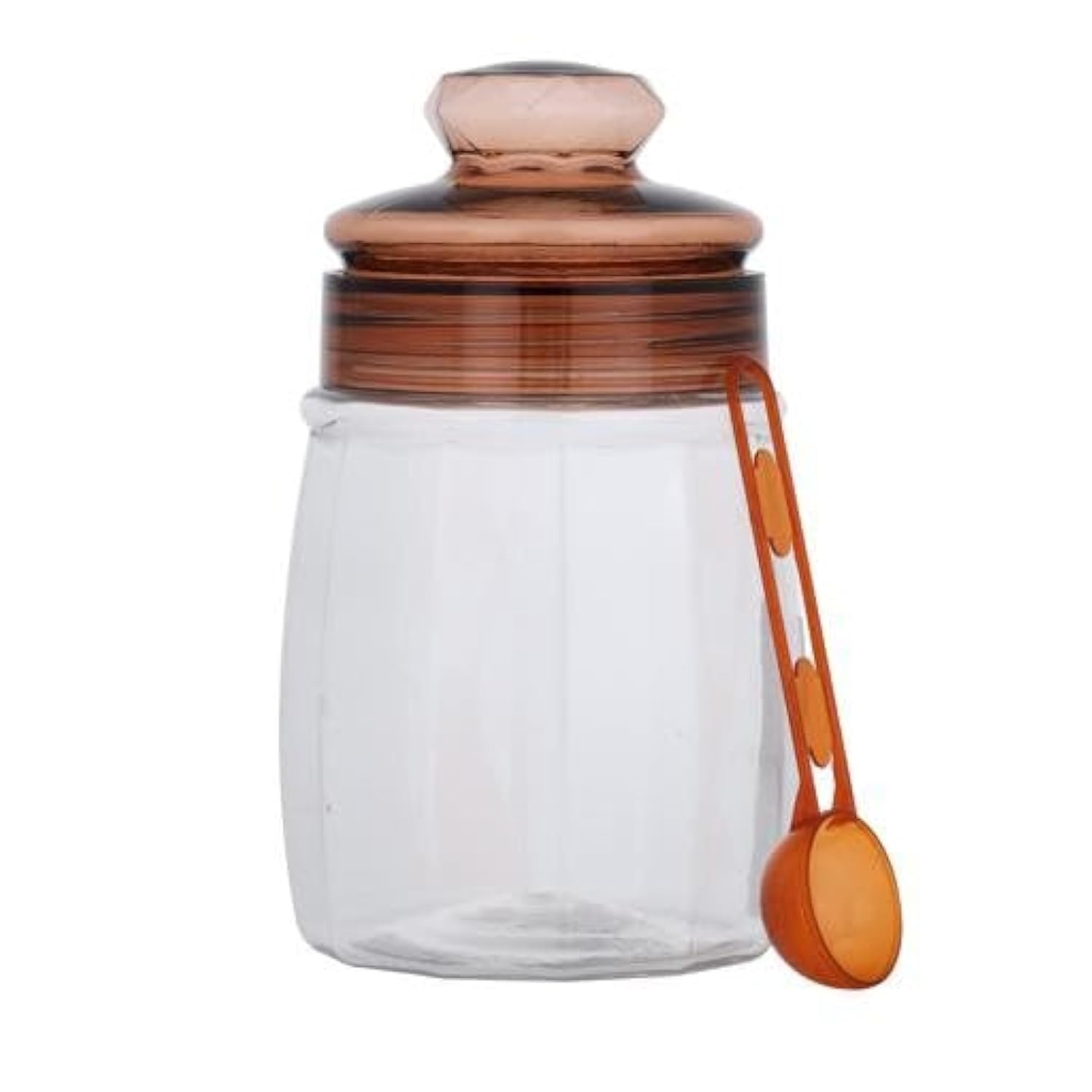 Delcasa DC2753 Diamond Jar with Pet Cap and Leak-Proof Lid, 1000 ml Capacity, Brown/Black