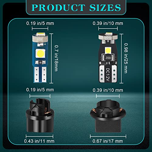 Image of BBTO 40 Set T5 T10 LED Bulbs Dash Lights with Twist Socket Instrument Dashboard Light LED Bulbs for Interior Car Lights Dashboard Instrument Panel Gauge Cluster Indicator Map Dome Light (Green)