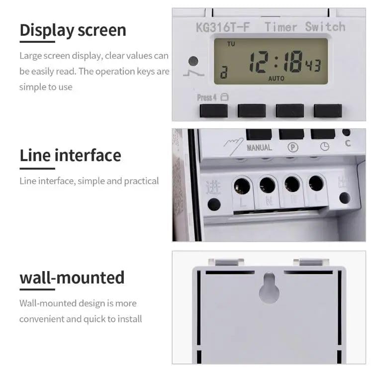 Image of MAXWELL Waterproof Digital Timer Switch KG316T-F | Weekly Programmable | LCD Display | IP65 |220VAC