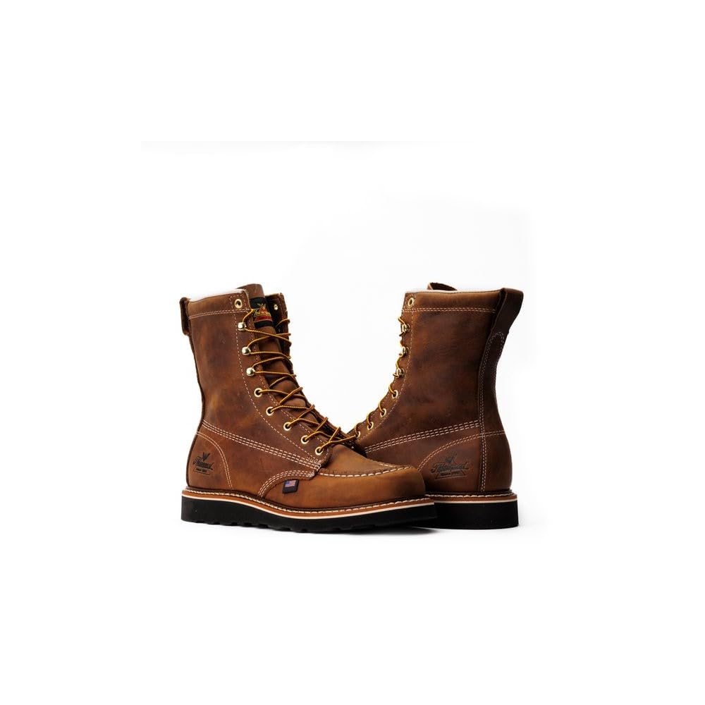 Thorogood Men's 8 In Moc Blk Wedge Boots, Trail Crazyhorse-9.5 D