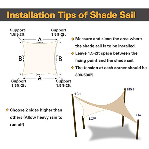 Image of KANAGAWA 20'x26' Sun Shade Sail Cream Curved Rectangle Customizable