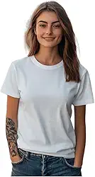Camiseta Básica Feminina Lisa 100% Algodão Premium Confort