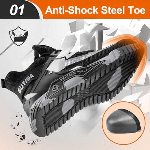 Steel Toe Shoes for Men Work Safety Shoes Industrial Construction Shoes Mid Cut Industrial Boot Work Sneakers Comfortable Lightweight Safety Shoes for Work2
