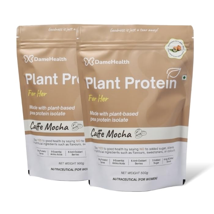 Image of Women's Plant Protein | 24g Protein per Serve | Caffe Mocha | Pack of 2 (1Kg) | Vegan Pea Protein Isolate | No Bloating, Easy to Digest | 6 Natural Antioxidants | Safe | Sweetened with Monk Fruit | For the Everyday Woman
