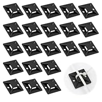 Klebesockel für Kabelbinder, 100 Stück 28 mm Kabelbinder Halter Schwarz, Kabelbefestigung Selbstklebend für Haus und Büro Kabelbefestigung Kabelmanagement