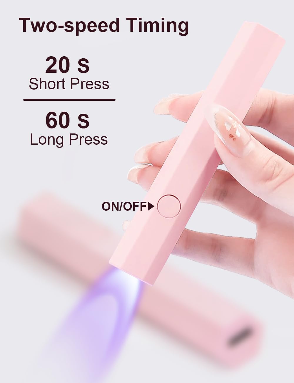 Gel Nail Mini UV Lamp, UV Lamps for Gel Nails LED Rechargeable Nails Dryer for Gel Nail Sticker Strip DIY Small UV Nail Lamp (Pink) - Image 4