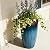 Worth Garden 23.5" H. Large Plastic Planters - Set of 2 Gradient Blue Glossy Smooth Finish - Tall Plant Pots for Indoor & Outdoor Use - Decorative Lightweight Flower Pot for Front Porch, Patio, Deck