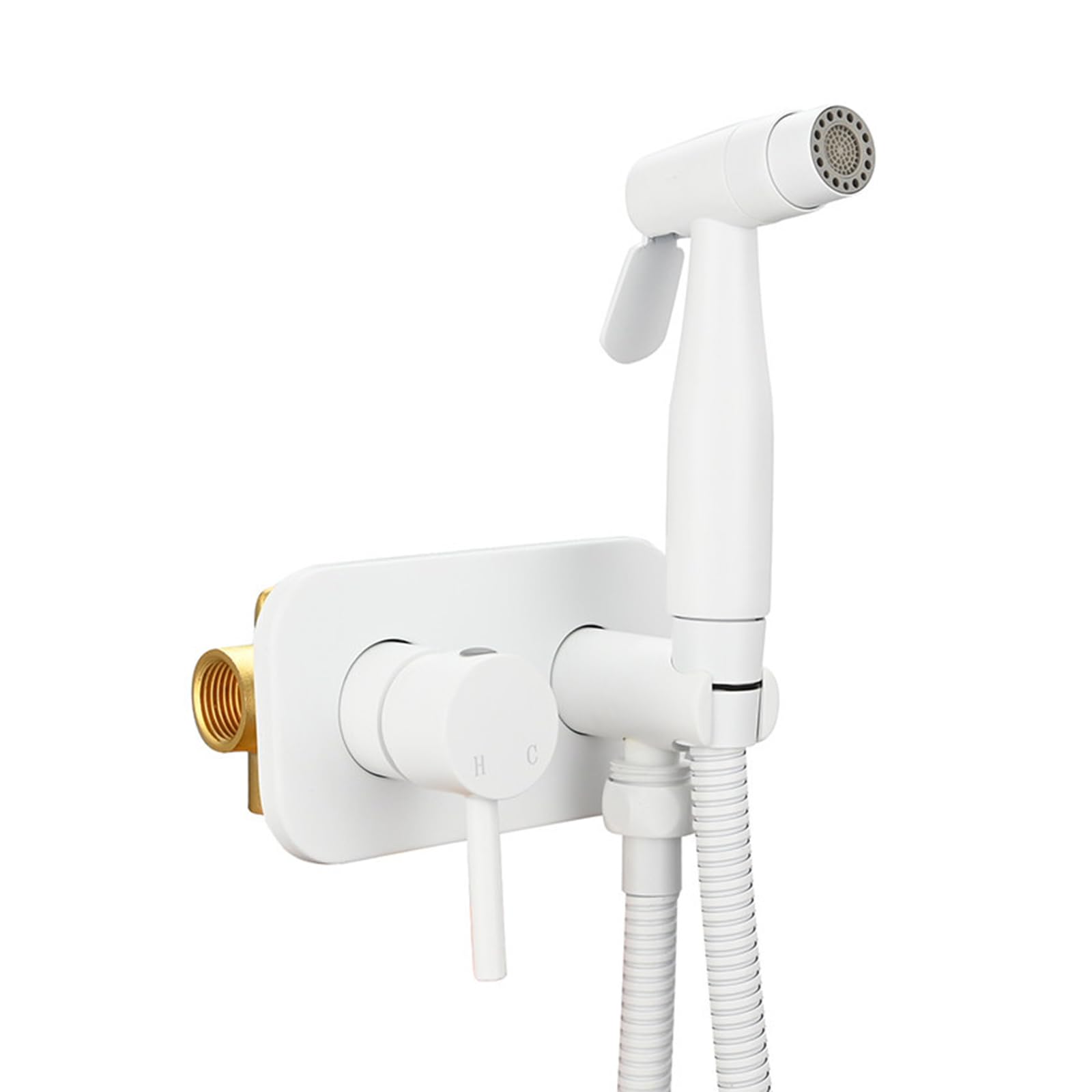 Yjyjy White Bidet Sprayer For Toilet Handheld Bidet Sprayer For Toilet Concealed Installation Brass
