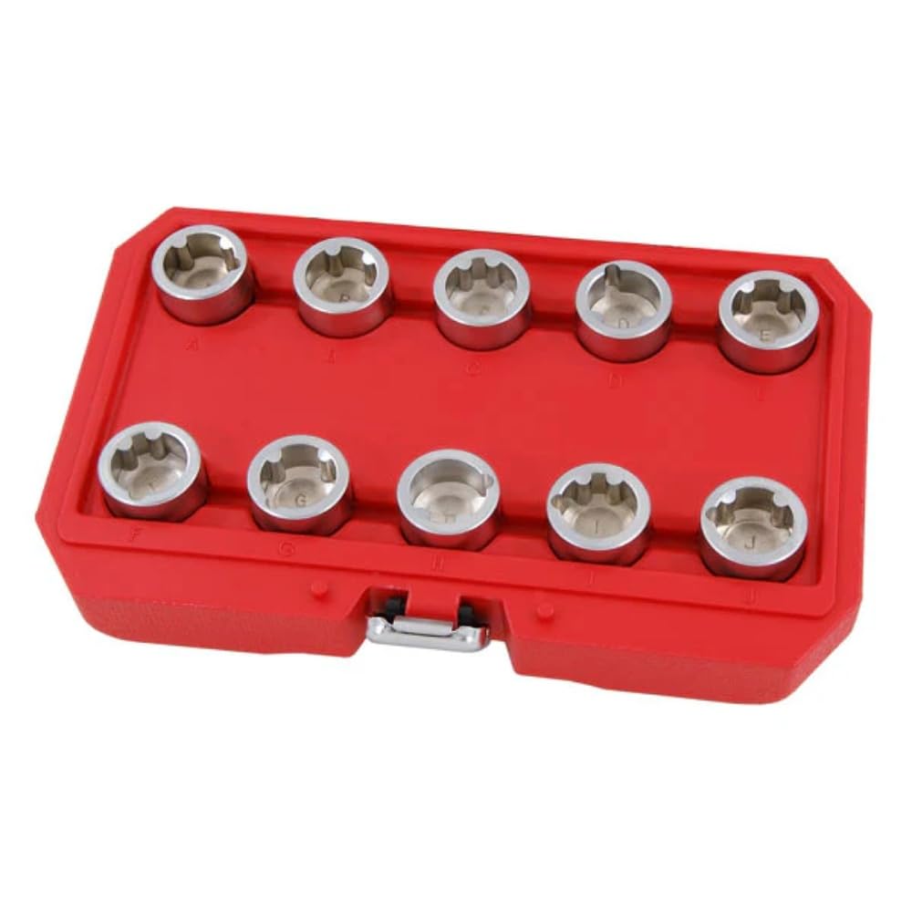 10pc Land Rover Locking Wheel Nut Key Master Set - A To J