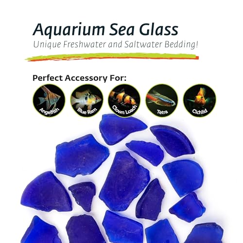 Image of Galapagos (05131 Aquarium Sea Glass, Deep Sea Blue, 4lb Bag