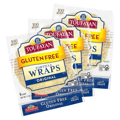Toufayan Gluten Free Wraps, Original – 3 Packs (18 Total),