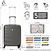 Aerolite Expandable 55x40x20cm to 55x40x23cm Ryanair Priority Wizz Air Priority & More Max Size Lightweight Hard Shell Carry On Hand Cabin Luggage Suitcase 55x40x20 55x40x23 with 4 Wheels (Charcoal)