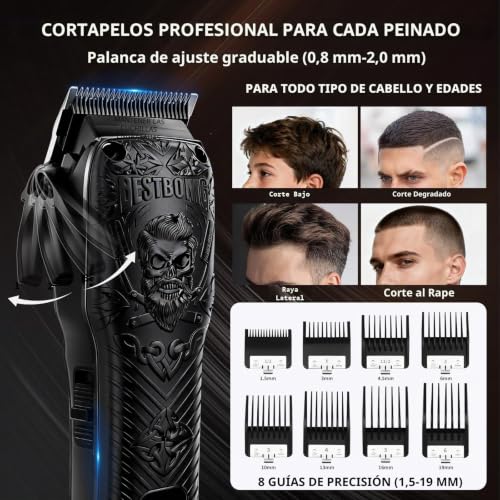 Cortadora de pelo profesional sin cable para solucionar los tirones al afeitar 2