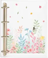 Fichário Universitário Pasta Organizadora 4 Argolas Transparente Escolha Sua Capa (Flores)