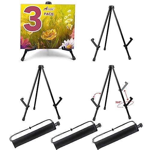 AROIC 3 Pack Adjustable Tabletop Easels with Bags