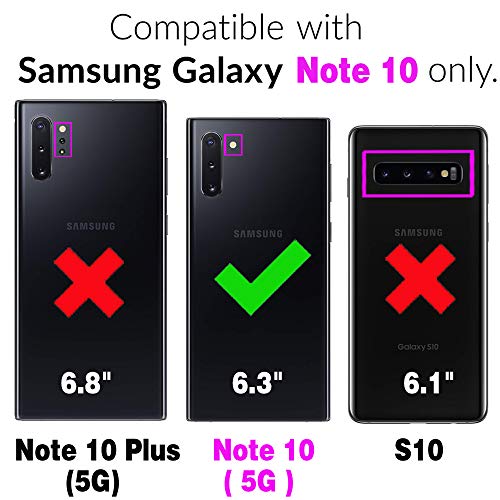 Asuwish Phone Case for Samsung Galaxy Note 10 Glaxay Note10 5G Zipper Wallet Detachable Cover with Tempered Glass Screen Protector and Flip Card Holder Cell Gaxaly Notes 10s Ten Not S10 Women Men Blue