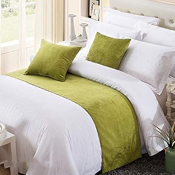 Twelve King Bed Scarf Runner Solid Color Chenille Soft No Fading Modern Bed Runner Bedding Scarf Protection