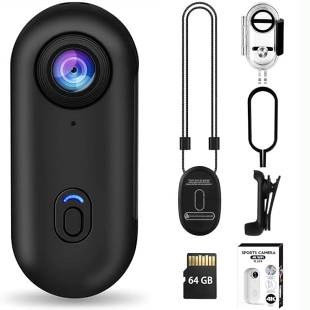 2025 New Stallion Frames Body Camera, Stallion Frames Body Camera Mount 4k, with Audio & Video Recording - for Bike Cycling, Pet, Vlogging (Black, 1080p)-image-4