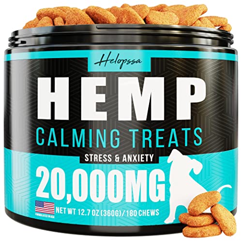 Hemp Calming Chews for Dogs with Anxiety and Stress - 180 Soft Dog Calming Treats - Dog Anxiety Relief - Storms, Barking…