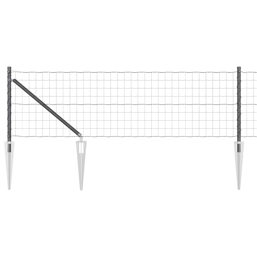 Steel and PVC Fence Grey, 0.4m x 50m Garden Boundary Kit with Posts, Weather Resistant Outdoor Panel for Pet Enclosure or Terrace Privacy, Customizable Setup with Hardware and Tension Wire